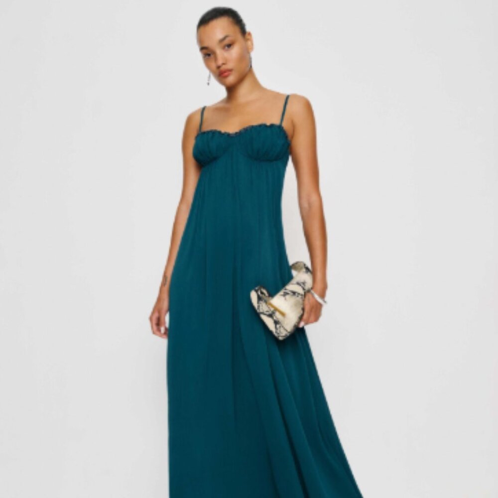 Reformation Cebba Dress Green - Size 0